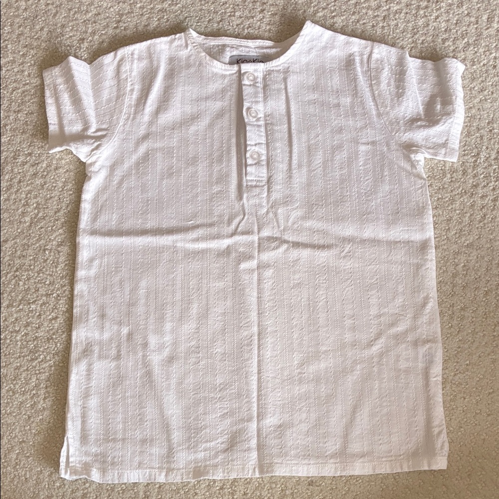 Kin & Kin White Short Sleeve Tunic Shirt